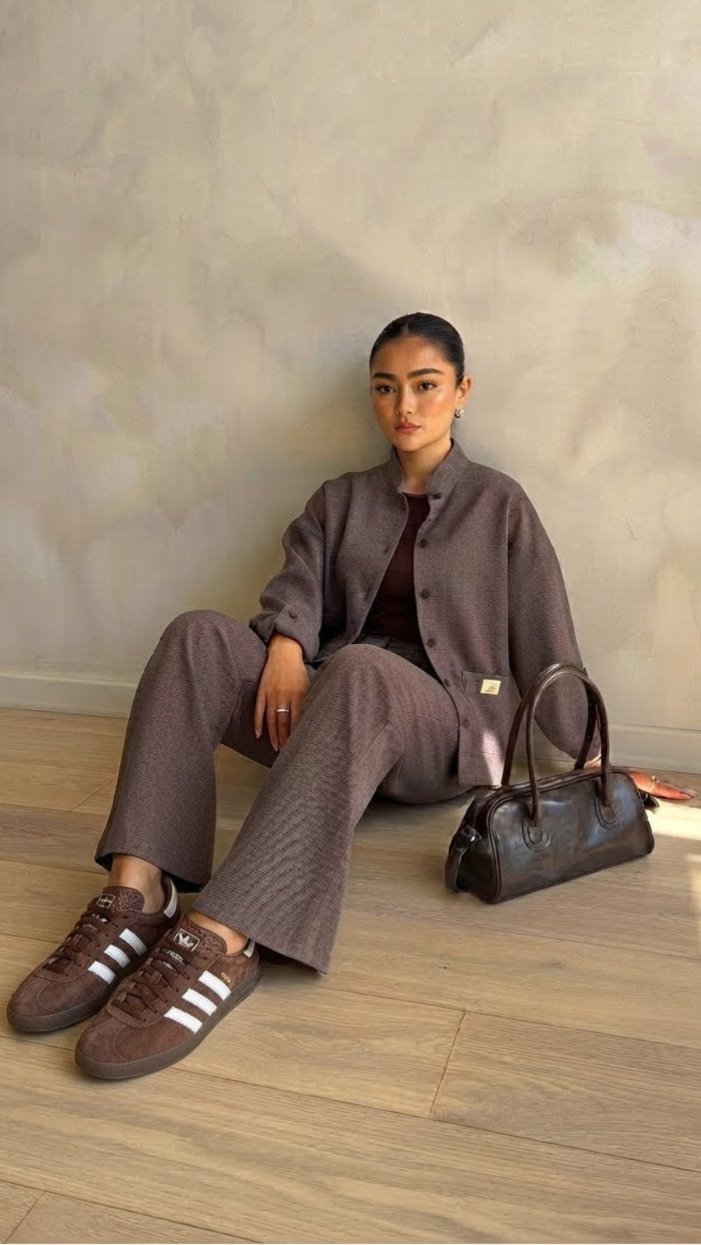 Brown Checked Co-Ord Set