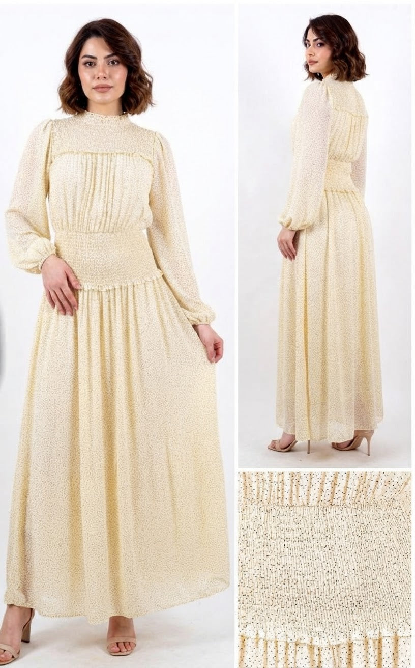 Yellow Polka Dot Maxi Dress