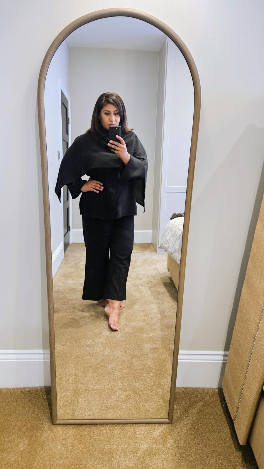 Black Scarf Detail Top