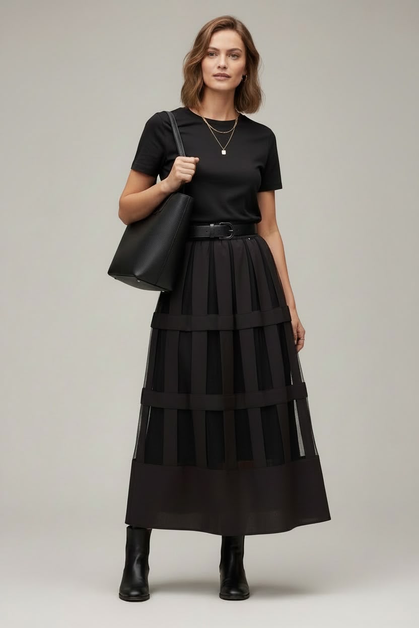 Black Block Skirt