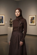 Brown Balloon Skirt and Top Set