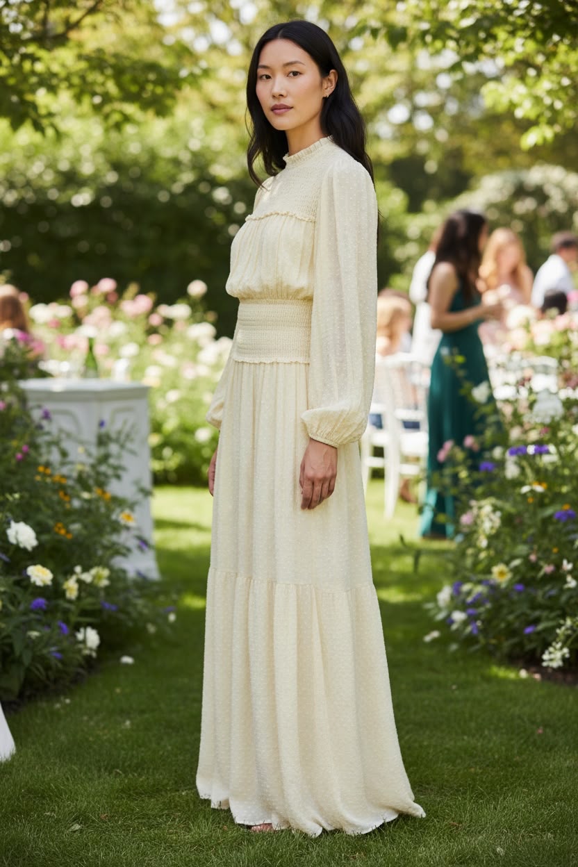 Yellow Polka Dot Maxi Dress