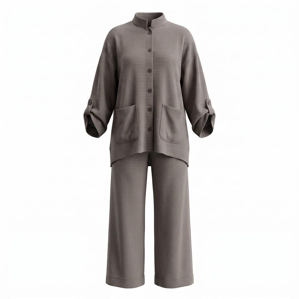 Brown Checked Co-Ord Set